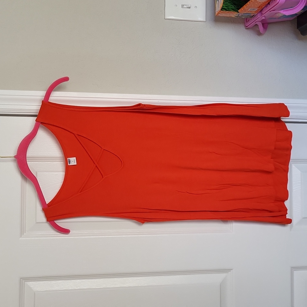Old Navy Orange Flowy Tank Top Medium